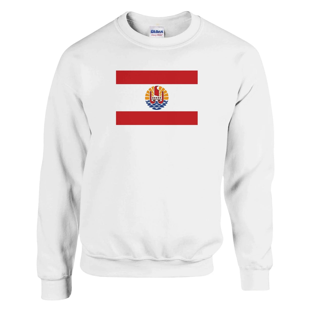 Sweat-shirt drapeau polynésie française coton mélangé brodé