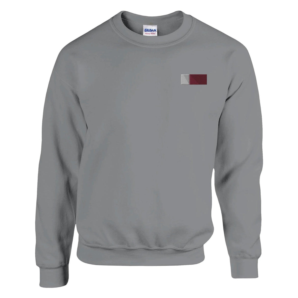 Sweat-shirt drapeau qatar broderie couleur coton mélangé