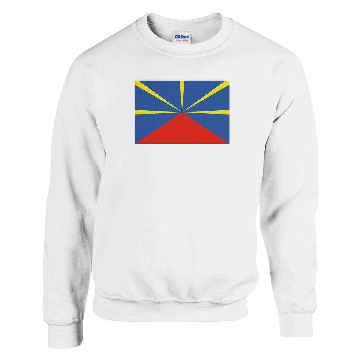 Sweat-shirt drapeau réunion coton mélangé brodé doux