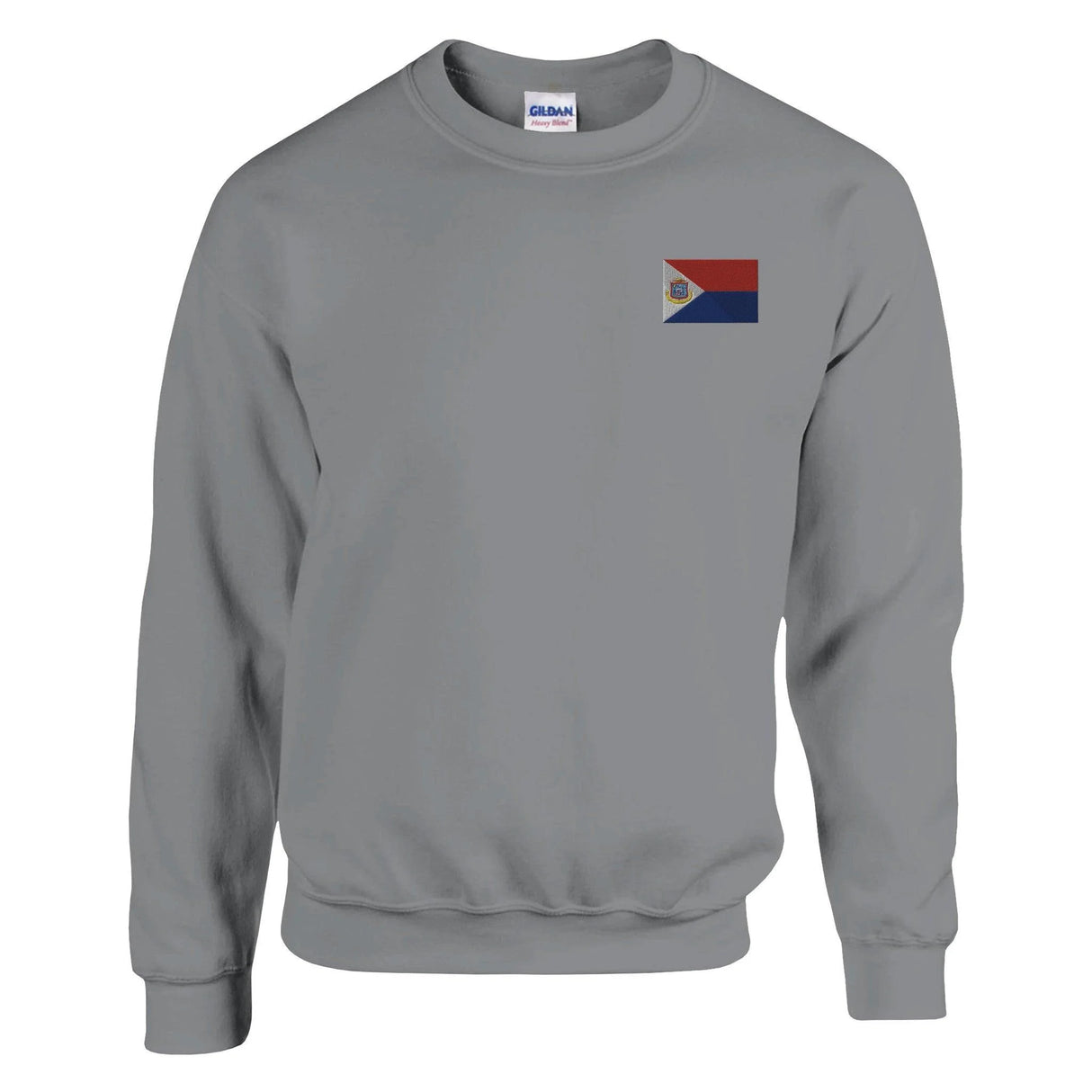 Sweat-shirt drapeau saint-martin broderie coton mélangé