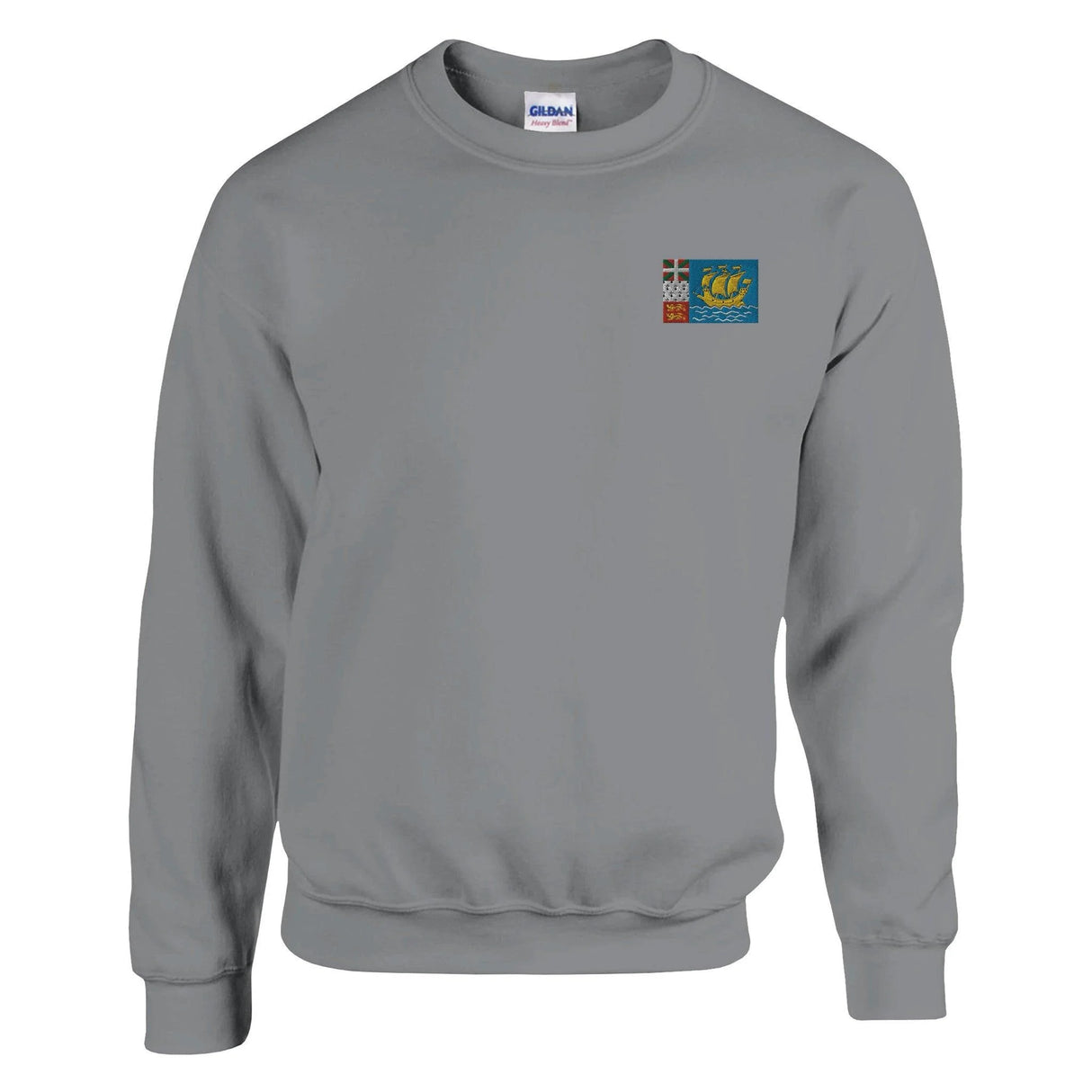 Sweat-shirt drapeau saint-pierre-et-miquelon coton brodé