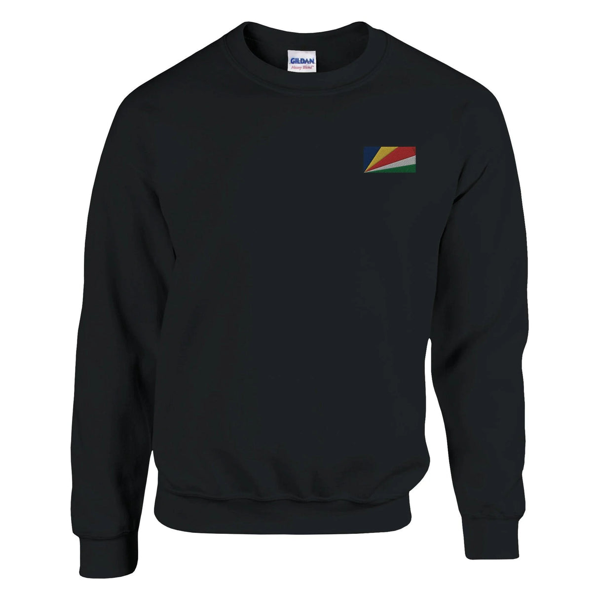 Sweat-shirt drapeau seychelles broderie couleur coton mélangé