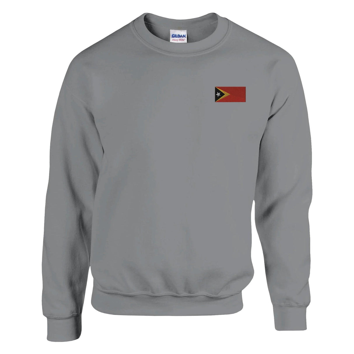 Sweat-shirt drapeau timor oriental brodé coton mélangé