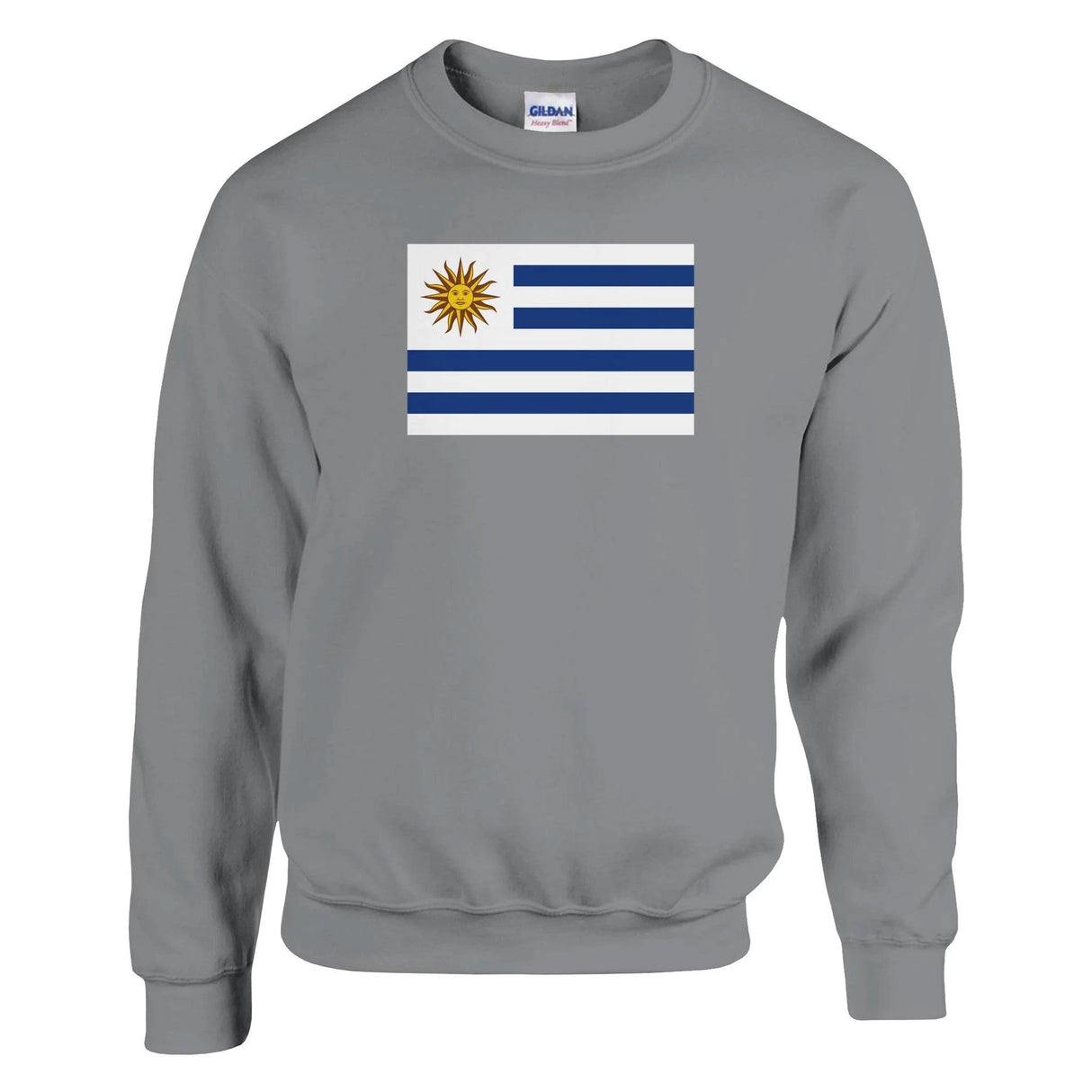 Sweat-shirt drapeau uruguay coton mélangé broderie douce