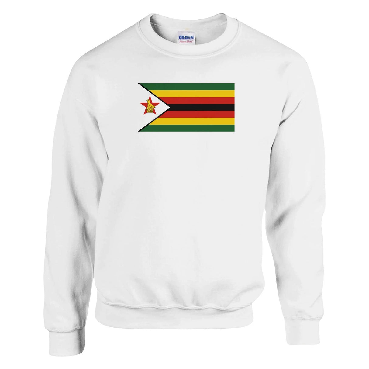 Sweat-shirt drapeau zimbabwe coton mélangé broderie douce
