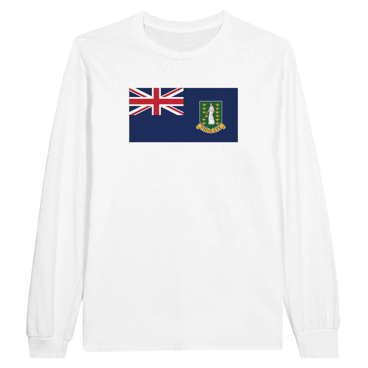 T-shirt à manches longues drapeau îles vierges britanniques coton