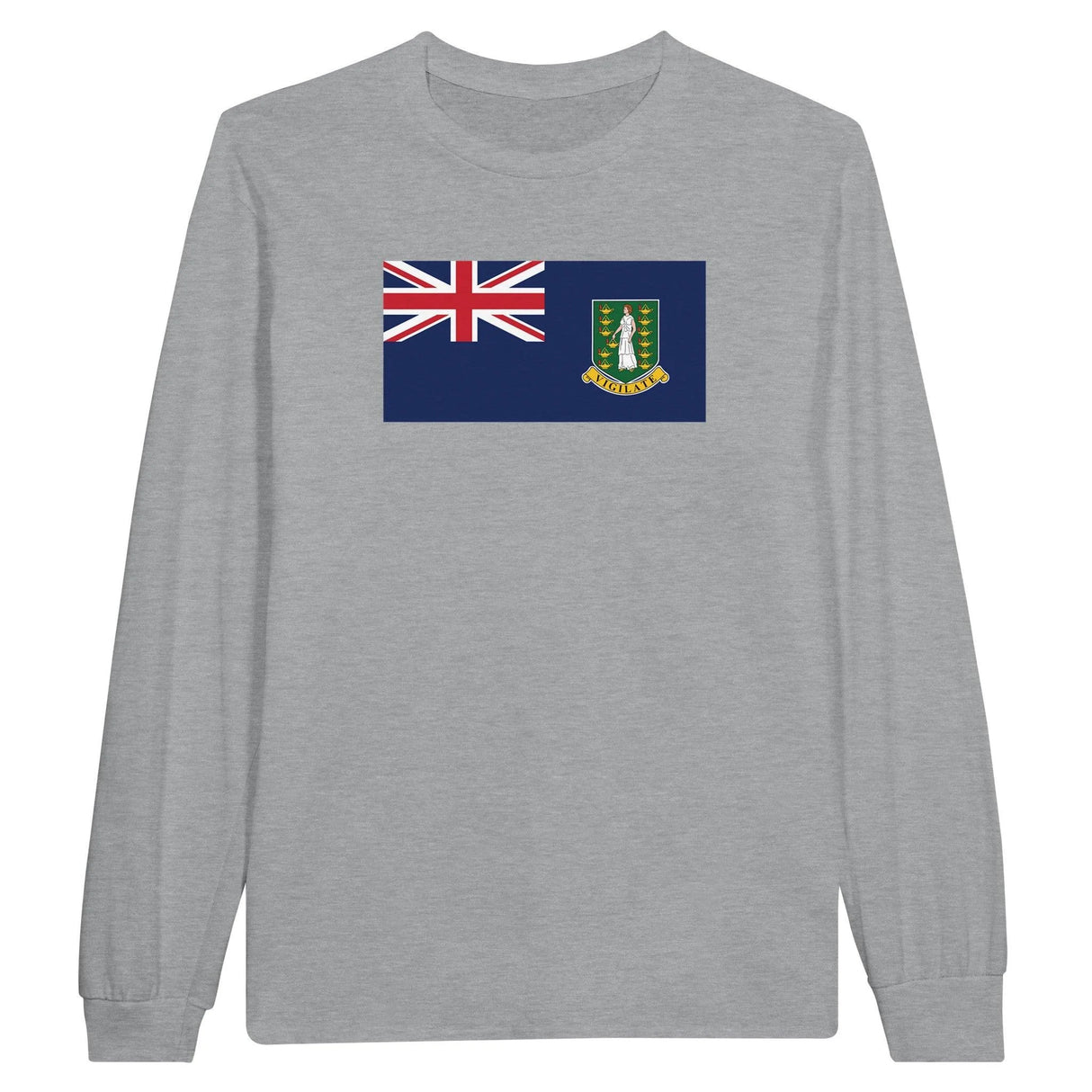 T-shirt à manches longues drapeau îles vierges britanniques coton