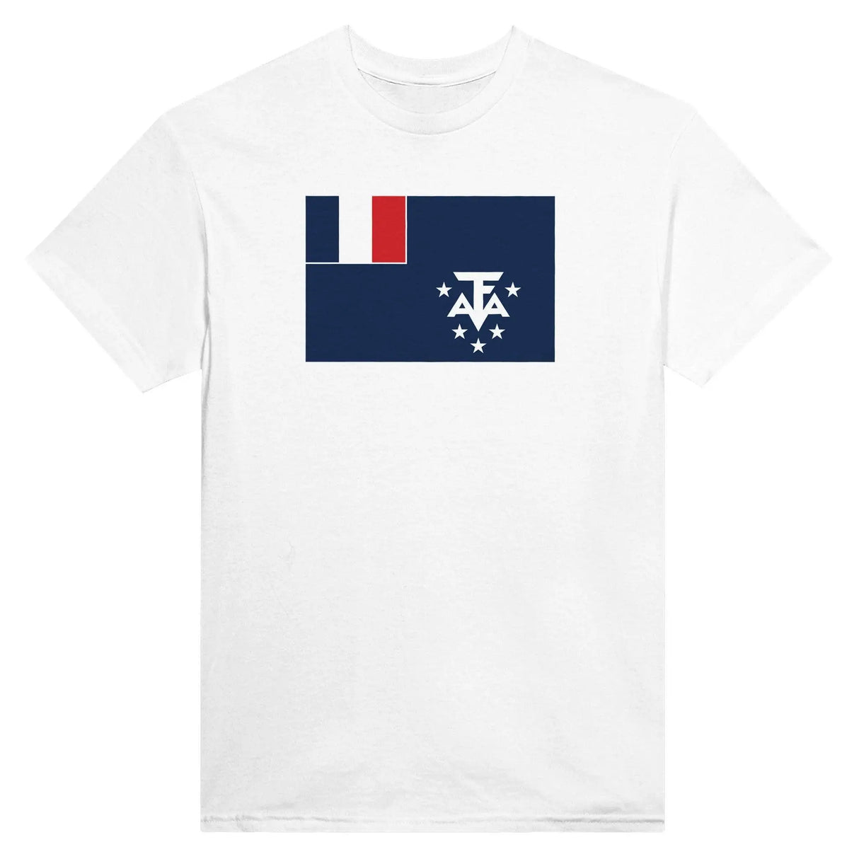 T-shirt drapeau antarctique française brodé coton mélangé