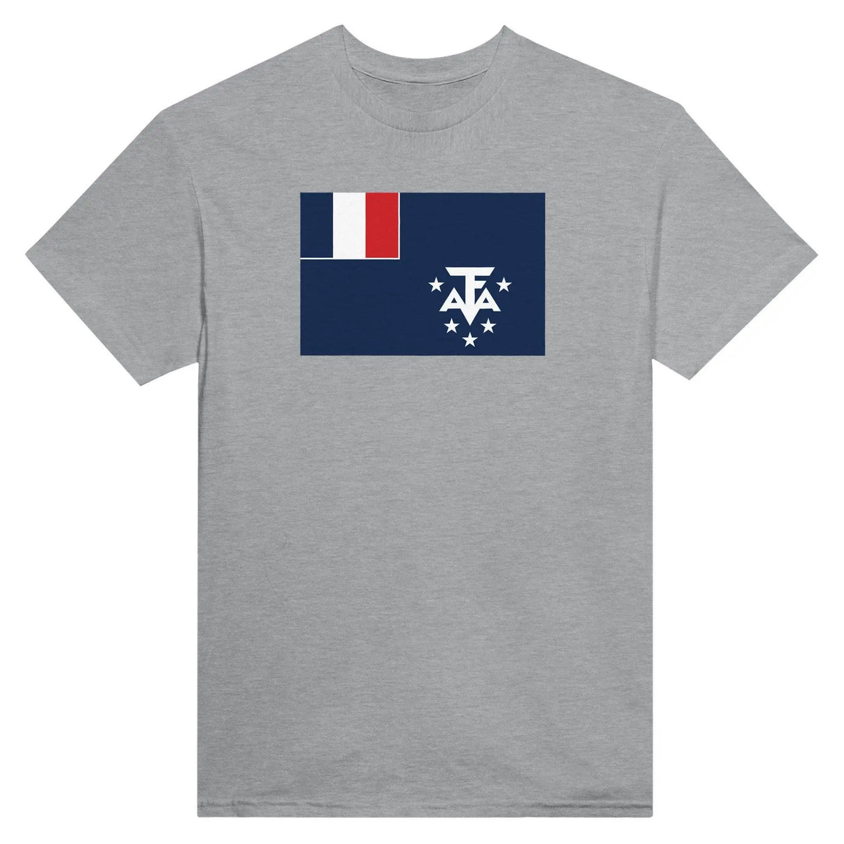 T-shirt drapeau antarctique française brodé coton mélangé