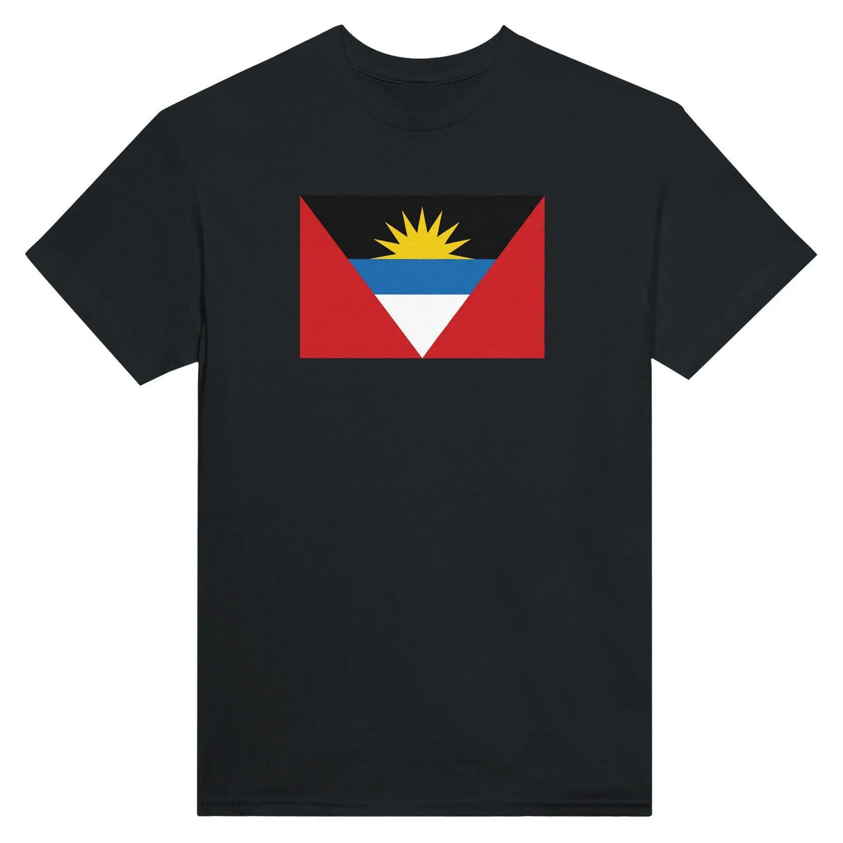 T-shirt drapeau antigua-et-barbuda brodé coton mélangé