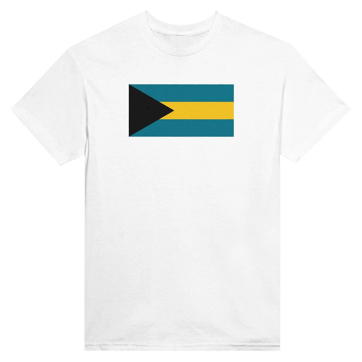 T-shirt drapeau bahamas brodé en coton épais mélangé