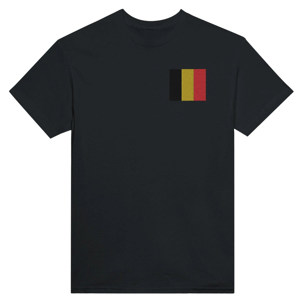 T-shirt drapeau belgique broderie couleur coton mélangé