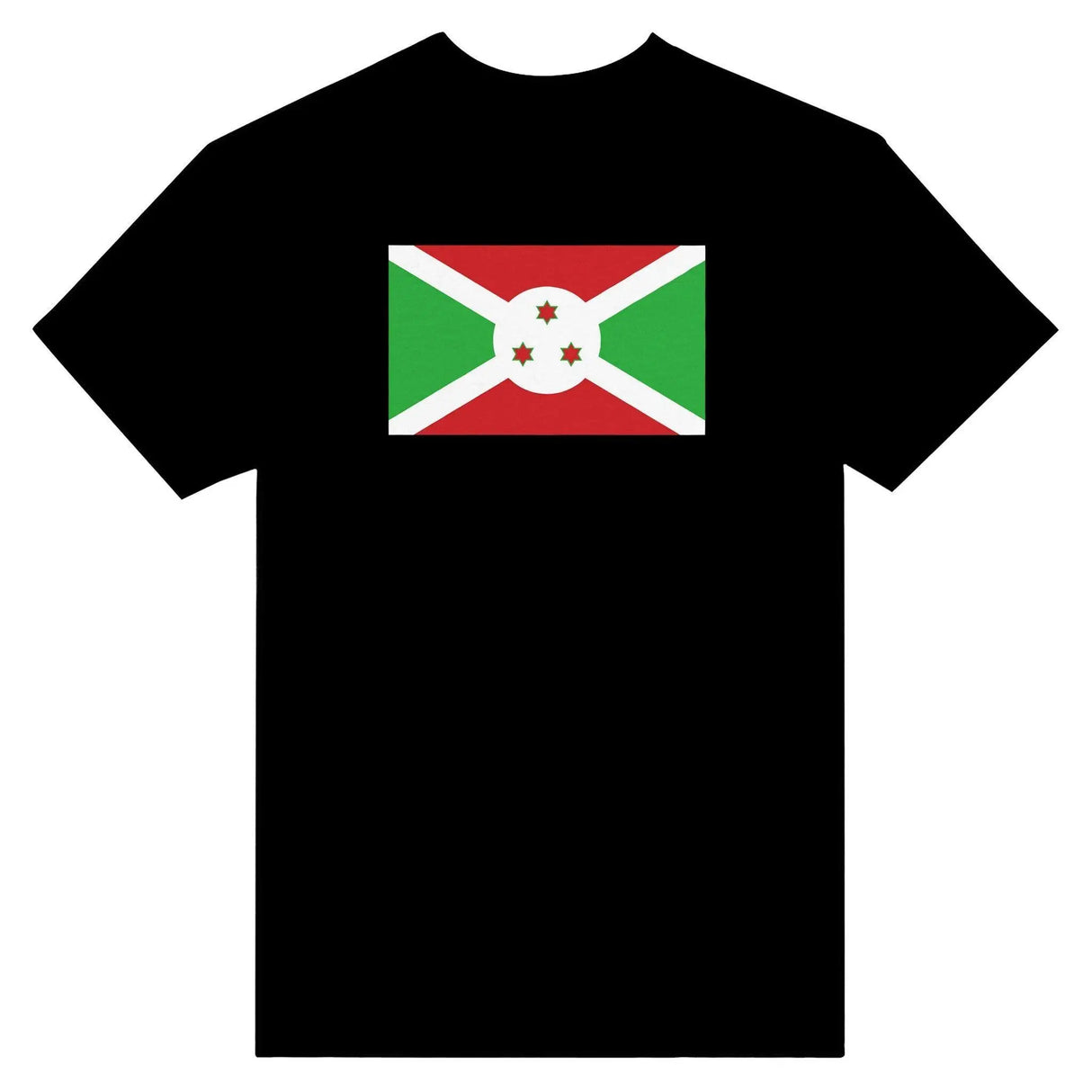 T-shirt drapeau burundi brodé en coton mélangé