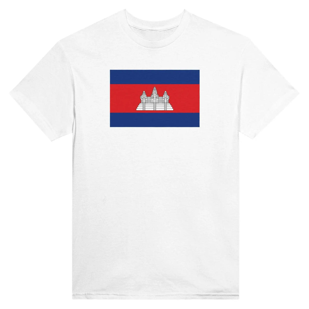T-shirt drapeau cambodge brodé coton mélangé élégant