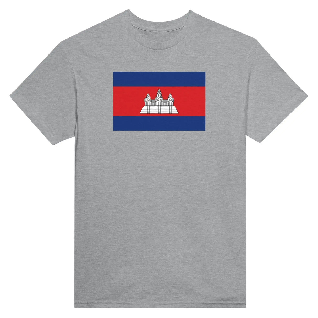T-shirt drapeau cambodge brodé coton mélangé élégant