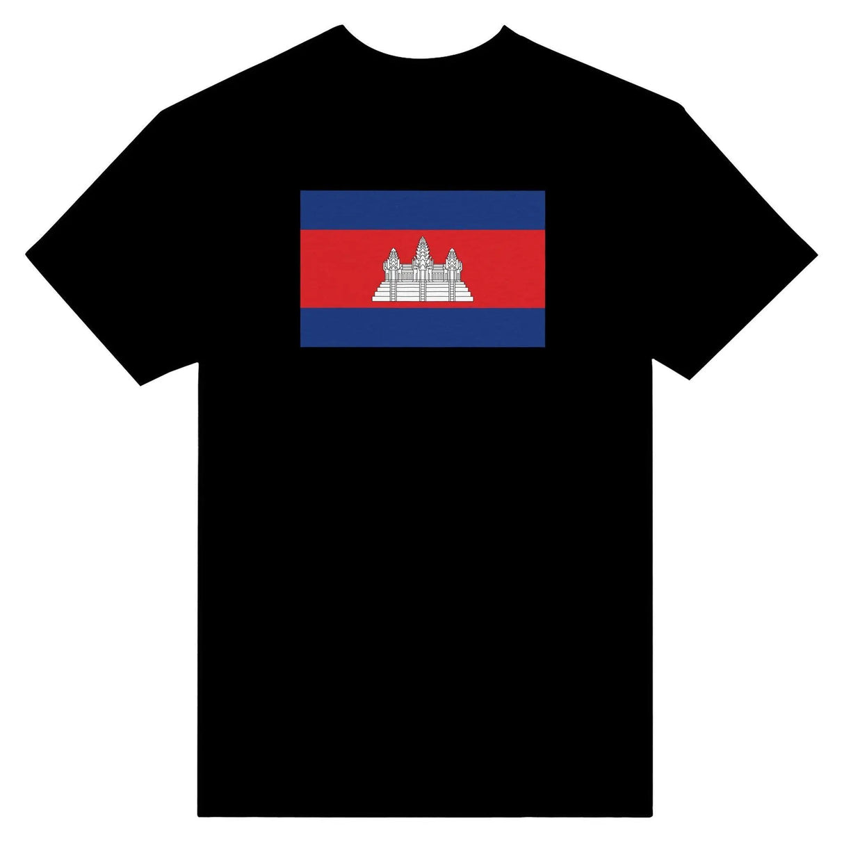 T-shirt drapeau cambodge brodé coton mélangé élégant