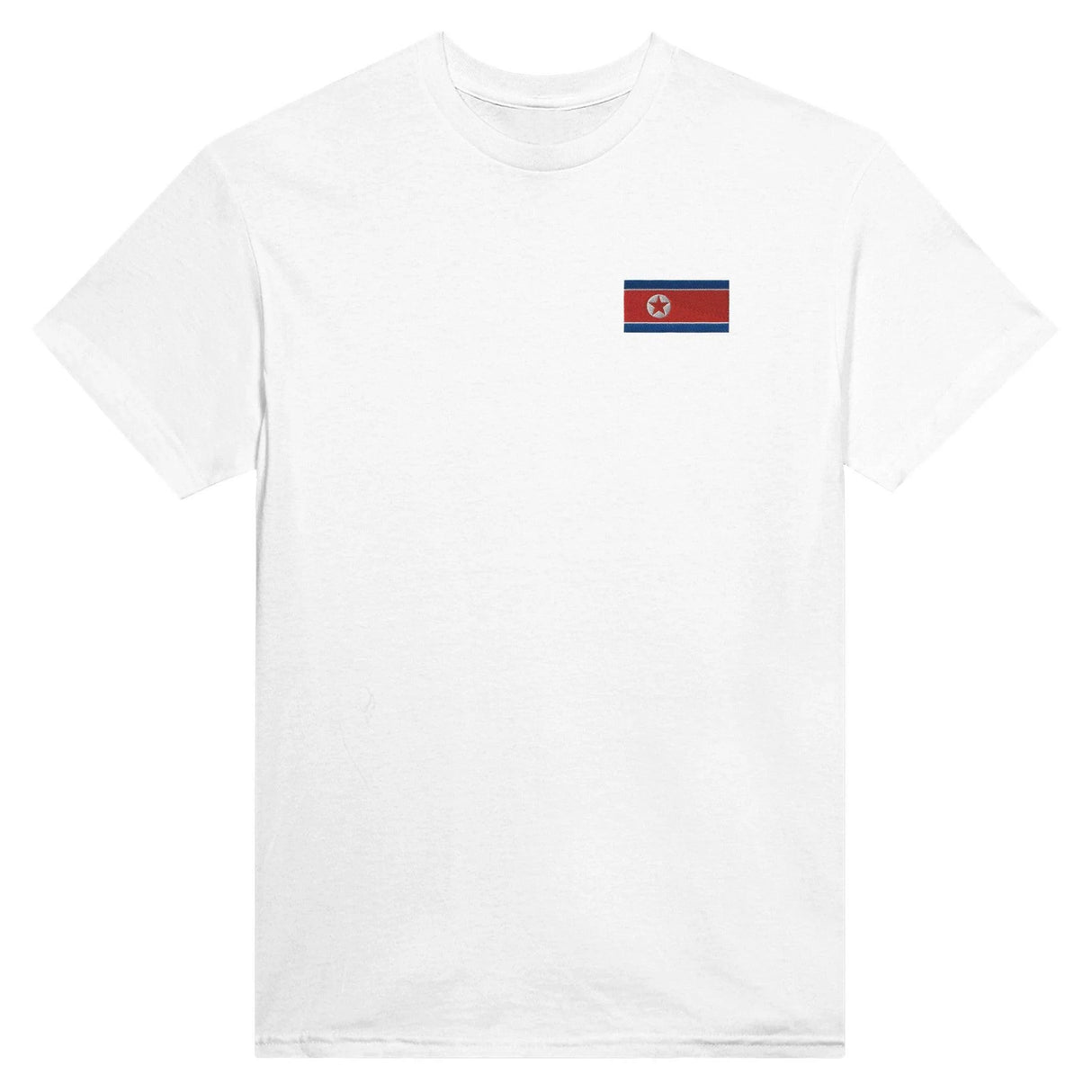 T-shirt drapeau corée du nord broderie coton épais
