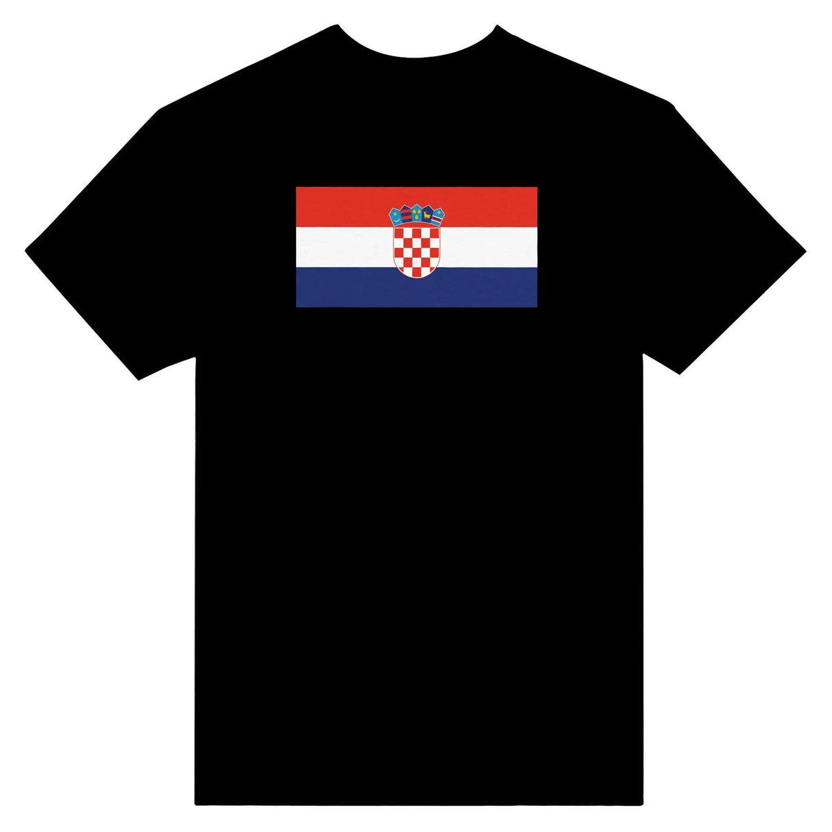 T-shirt drapeau croatie brodé coton mélangé manches longues