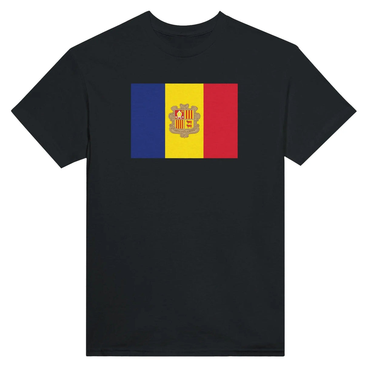 T-shirt drapeau d’andorre brodé coton mélangé élégant