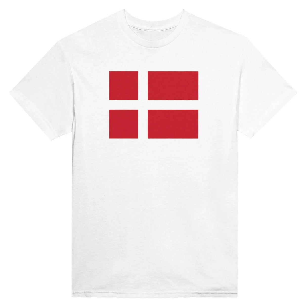 T-shirt drapeau danemark brodé coton mélangé élégant