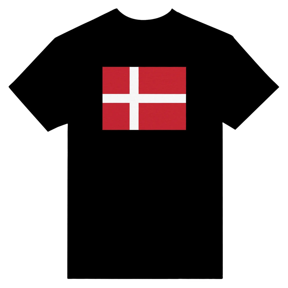 T-shirt drapeau danemark brodé coton mélangé élégant