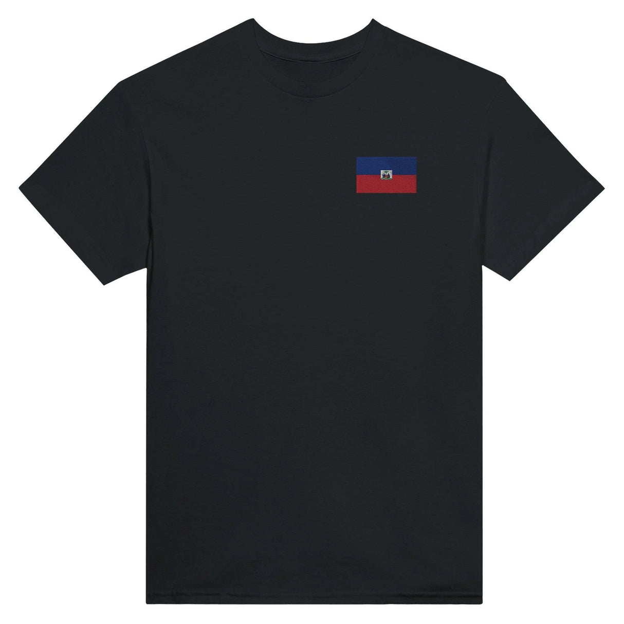 T-shirt drapeau d’haïti broderie couleur coton mélangé