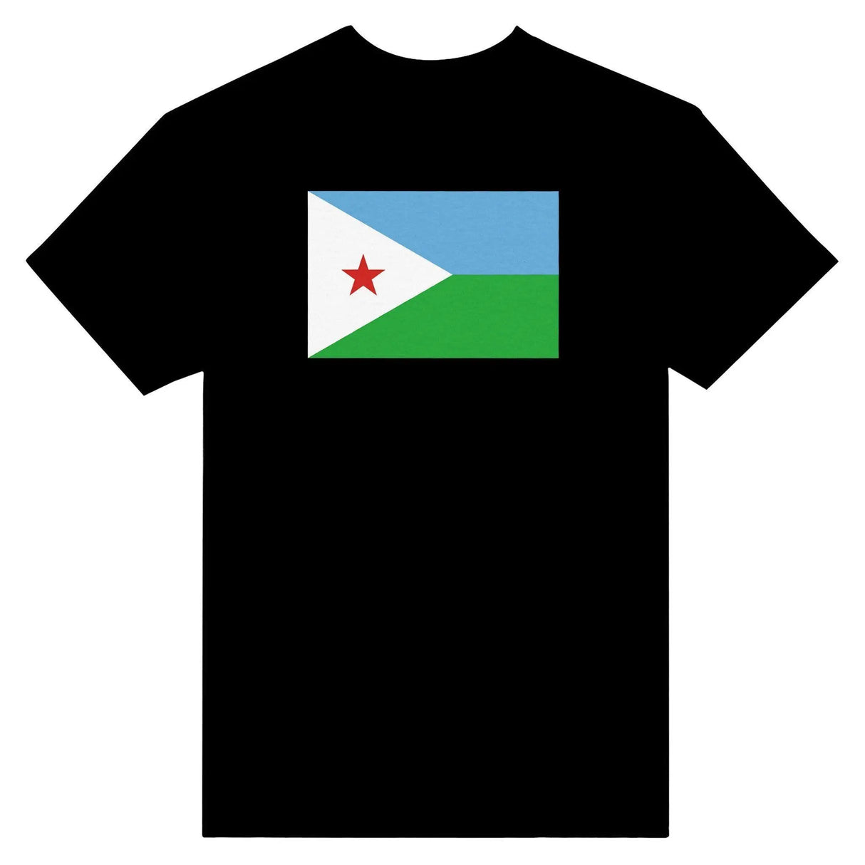 T-shirt drapeau djibouti coton mélangé brodé manches longues