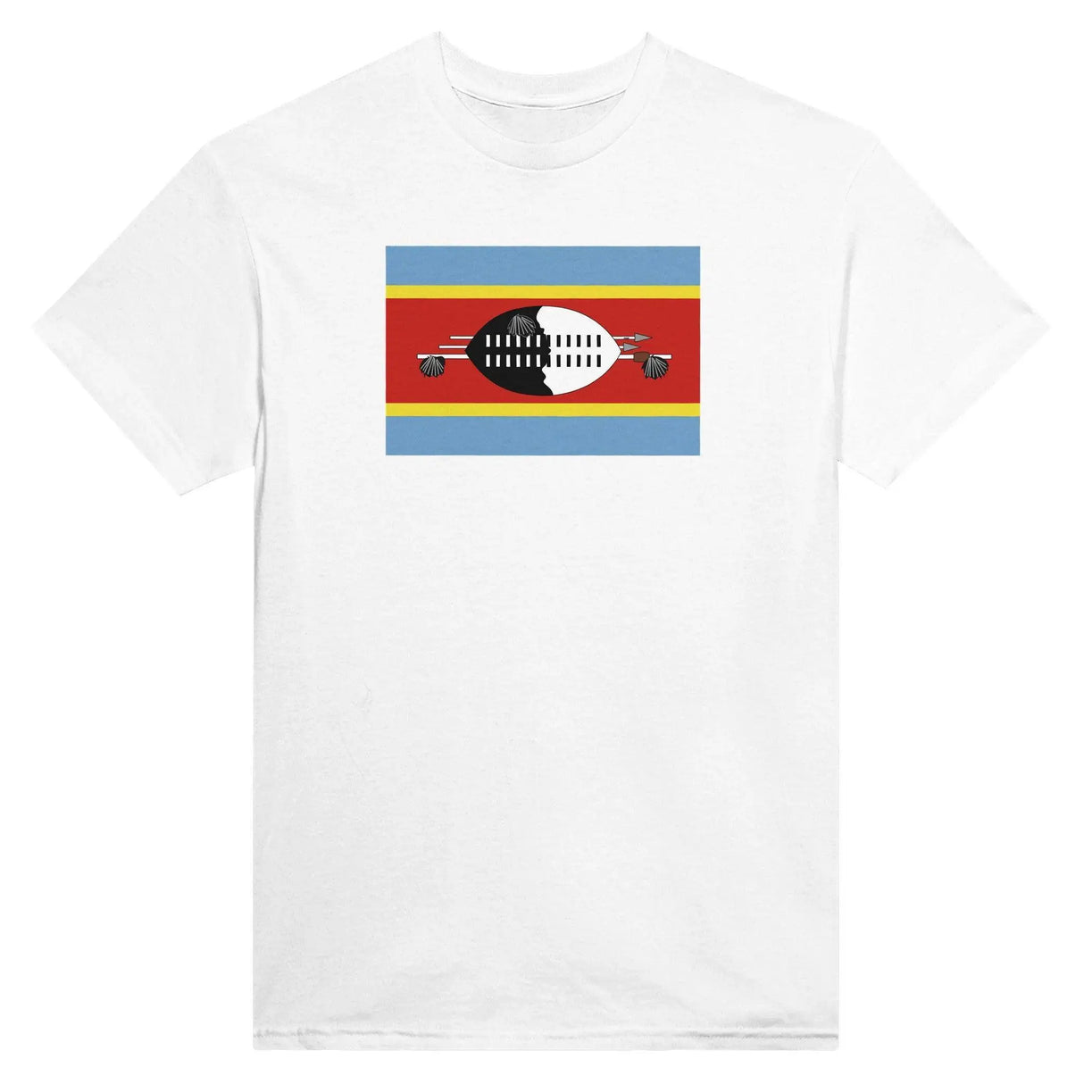 T-shirt drapeau eswatini coton mélangé brodé élégant