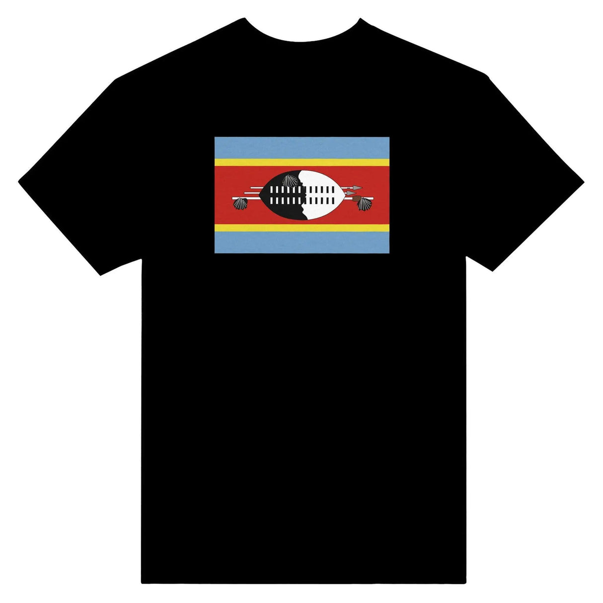 T-shirt drapeau eswatini coton mélangé brodé élégant