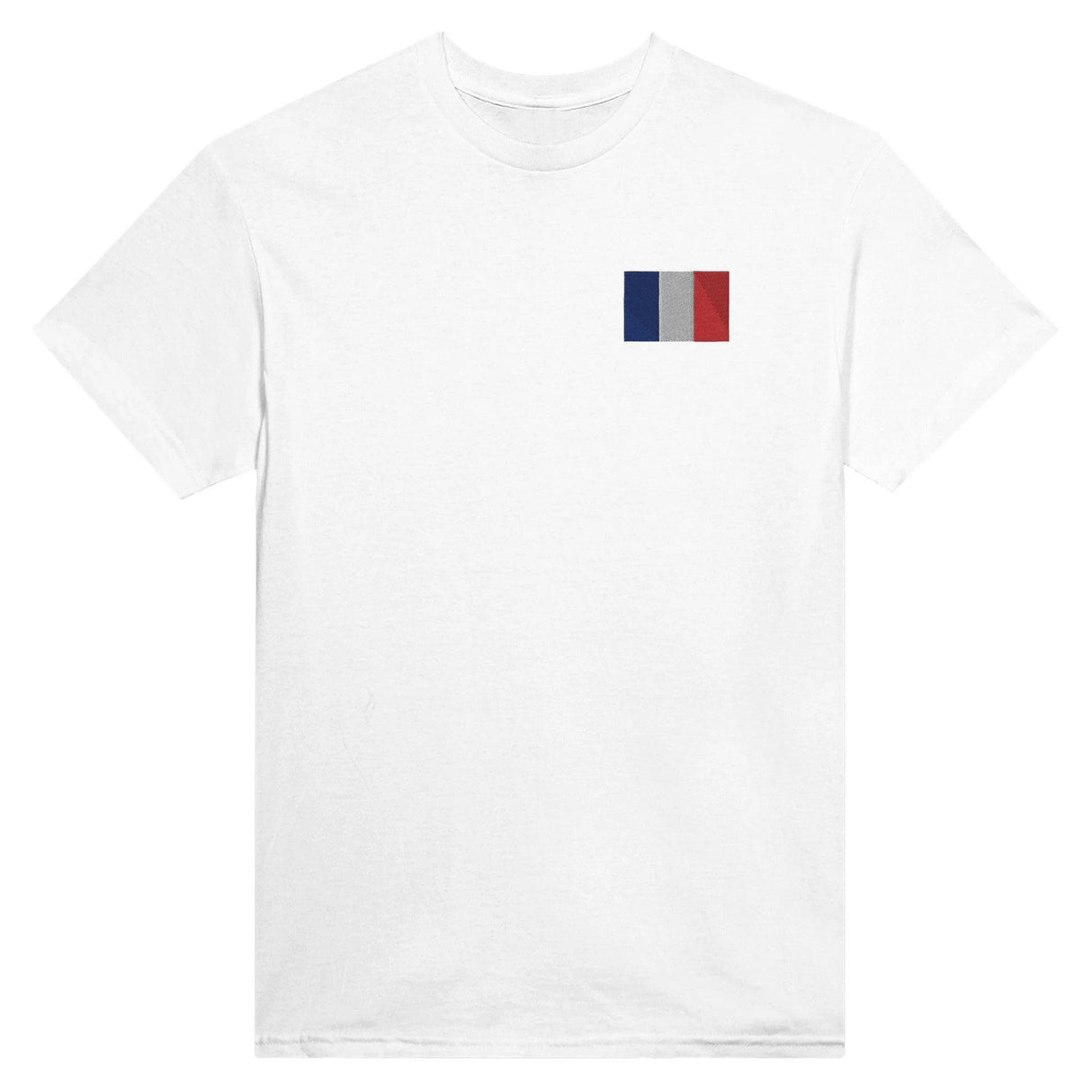 T-shirt drapeau france broderie couleur coton mélangé