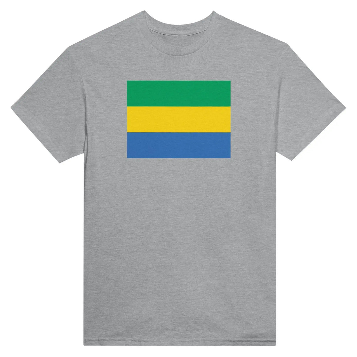 T-shirt drapeau gabon brodé en coton mélangé élégant