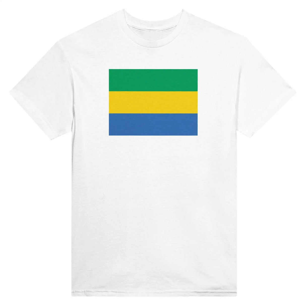 T-shirt drapeau gabon brodé en coton mélangé élégant