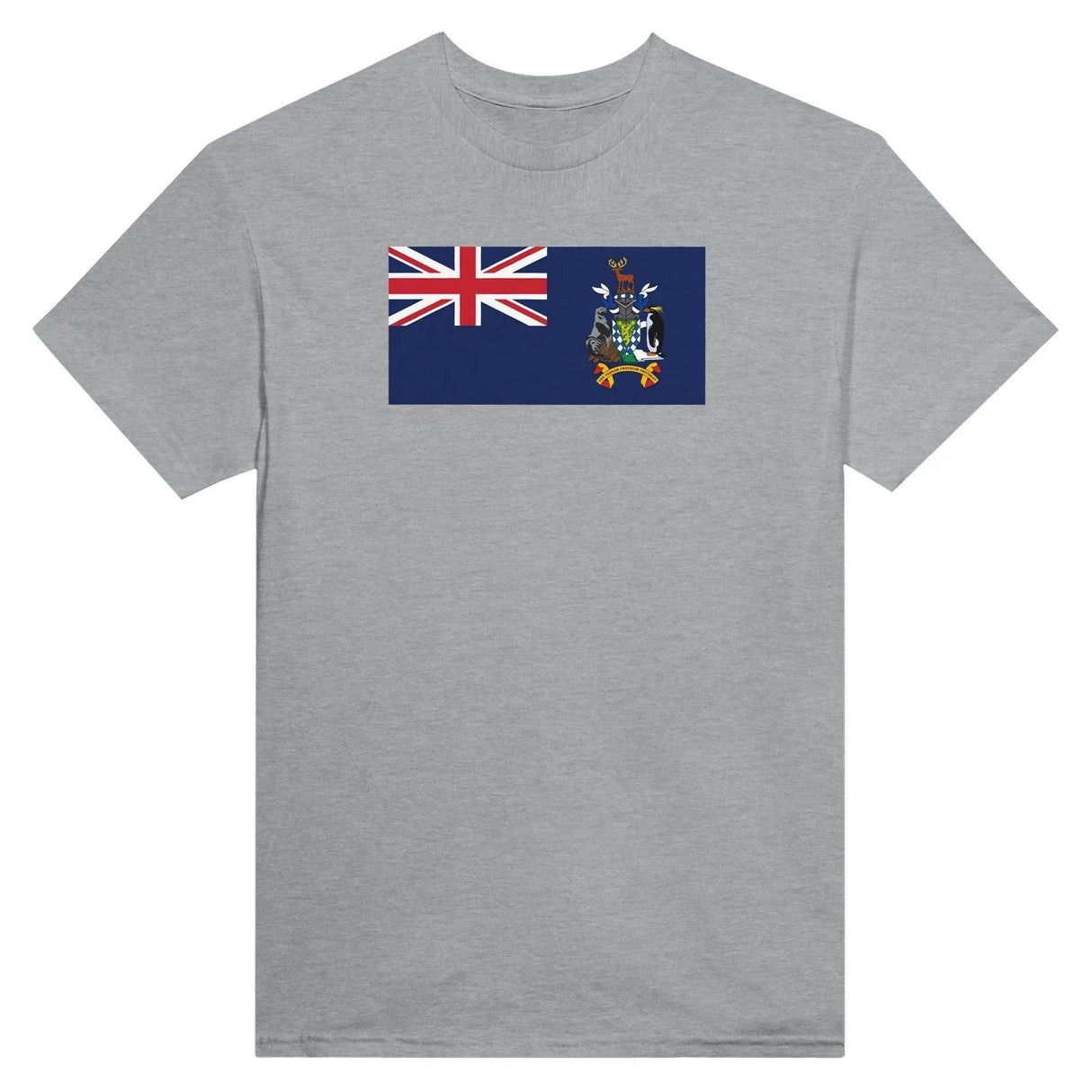T-shirt drapeau géorgie du sud-et-les îles brodé coton