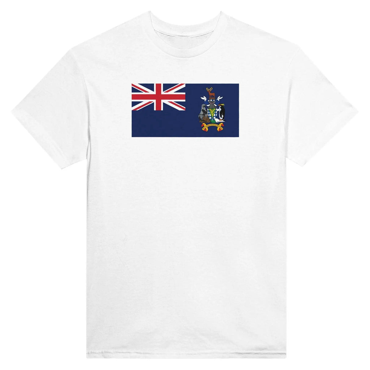 T-shirt drapeau géorgie du sud-et-les îles brodé coton