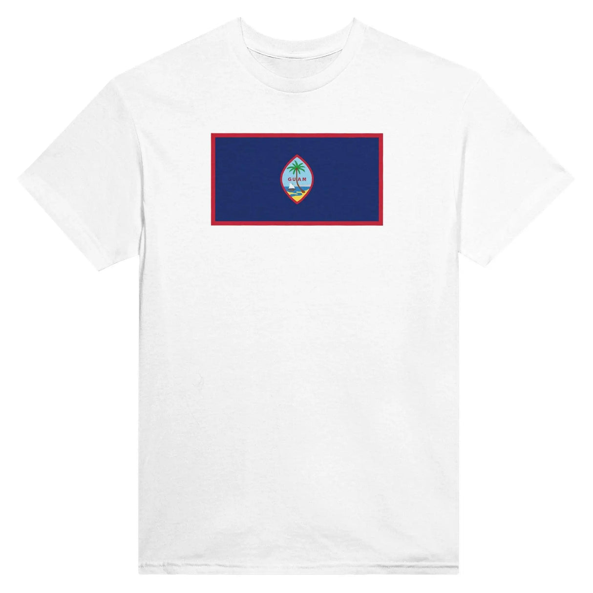 T-shirt drapeau guam brodé coton mélangé manches longues