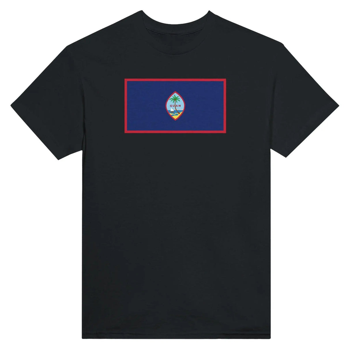 T-shirt drapeau guam brodé coton mélangé manches longues