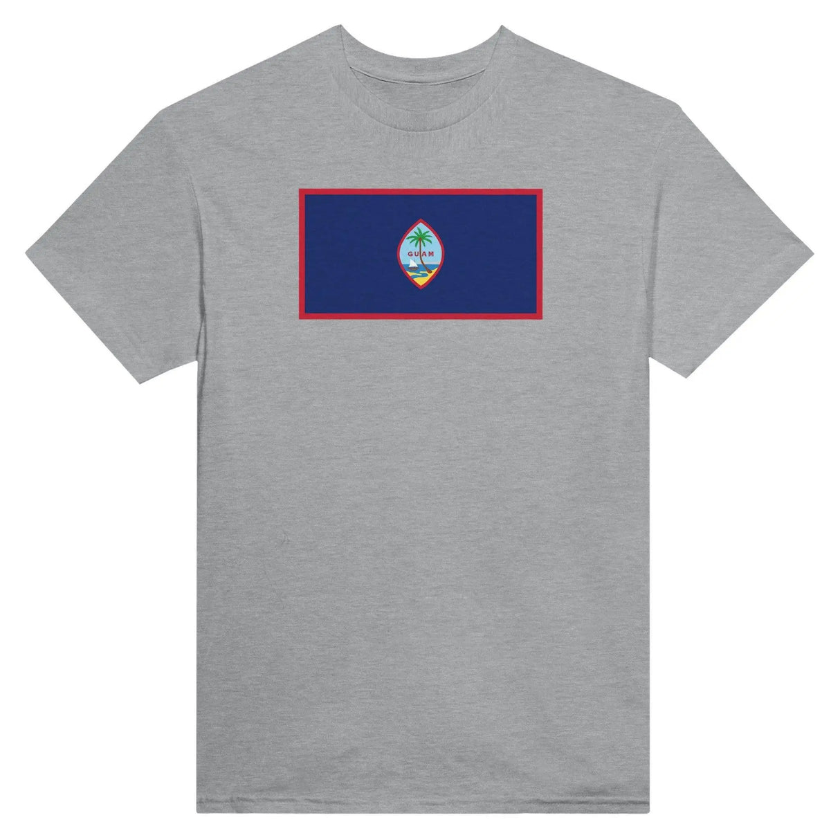 T-shirt drapeau guam brodé coton mélangé manches longues
