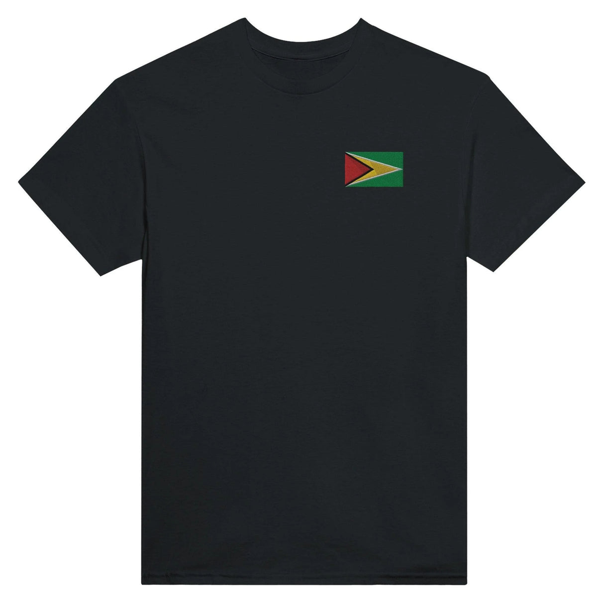 T-shirt drapeau guyana broderie couleur coton mélangé