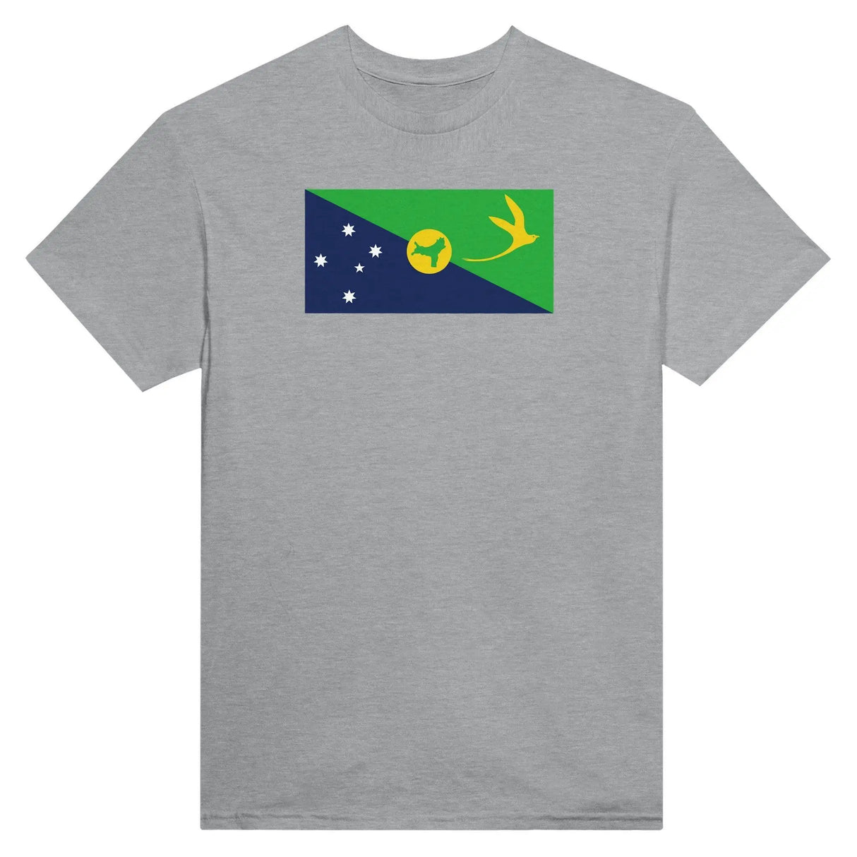 T-shirt drapeau île christmas coton mélangé brodé