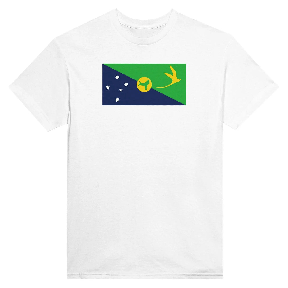 T-shirt drapeau île christmas coton mélangé brodé