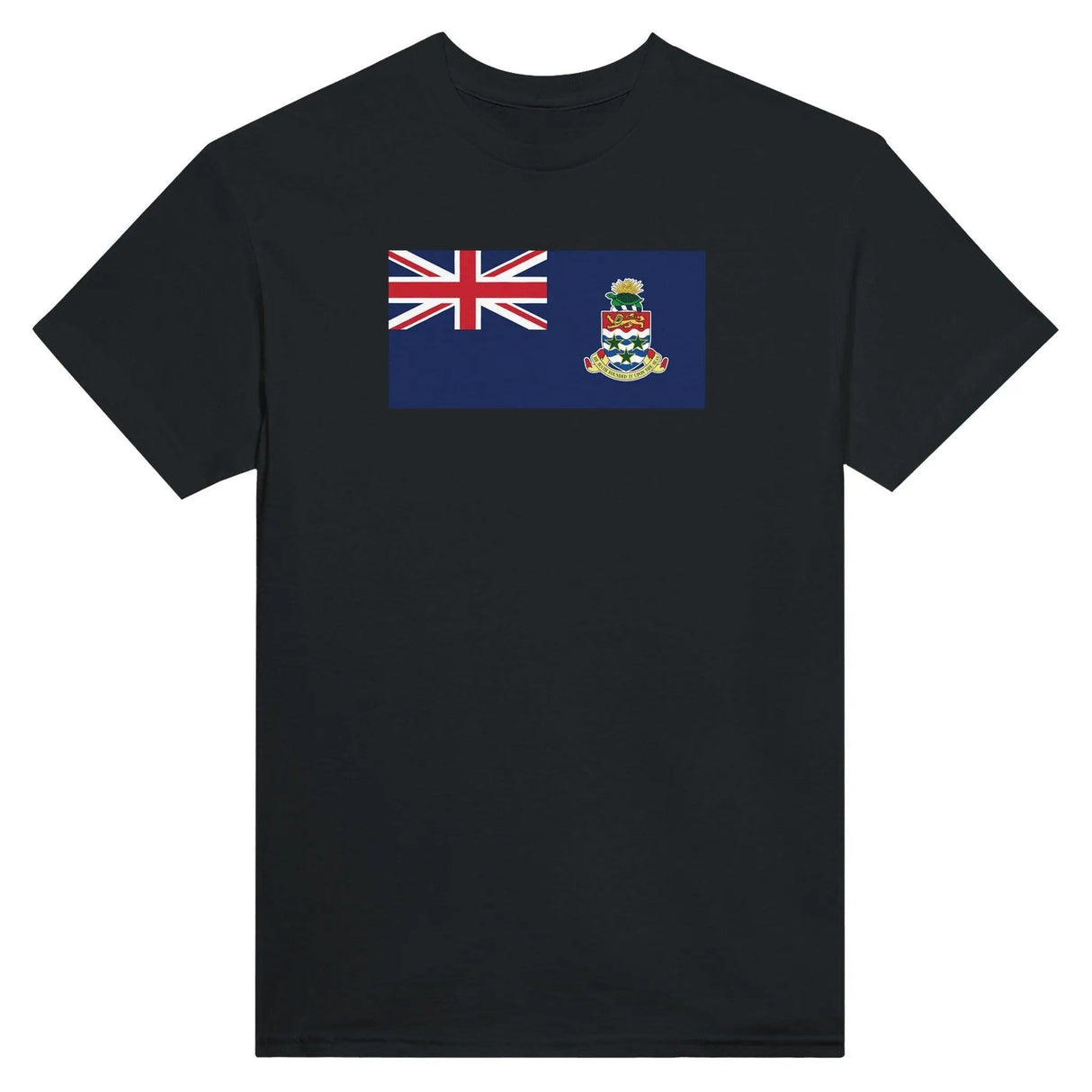 T-shirt drapeau îles caïmans coton mélangé brodé