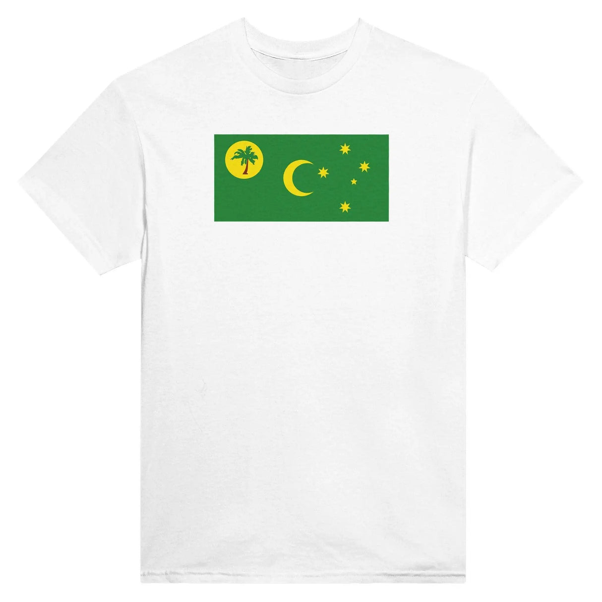 T-shirt drapeau îles cocos coton mélangé brodé