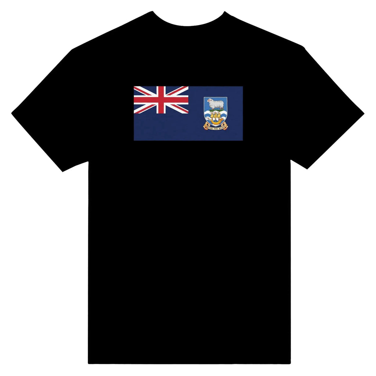 T-shirt drapeau îles malouines brodé coton mélangé