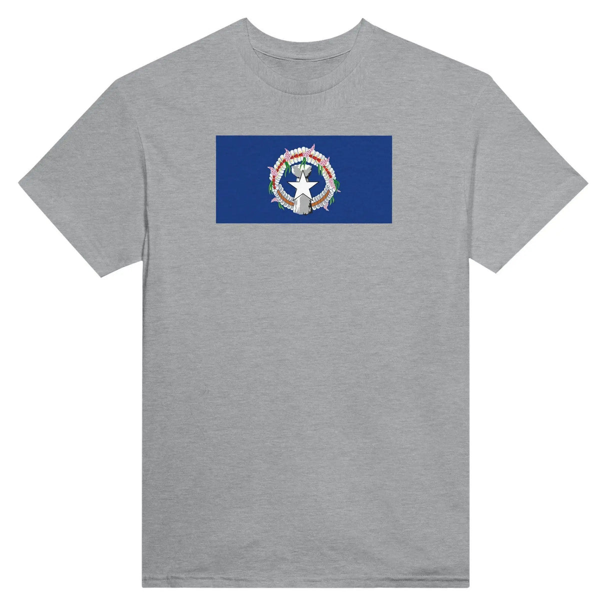 T-shirt drapeau îles mariannes du nord coton mélangé brodé
