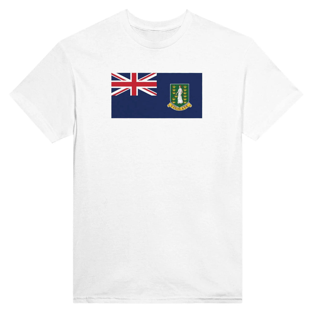 T-shirt drapeau îles vierges britanniques brodé coton mélangé
