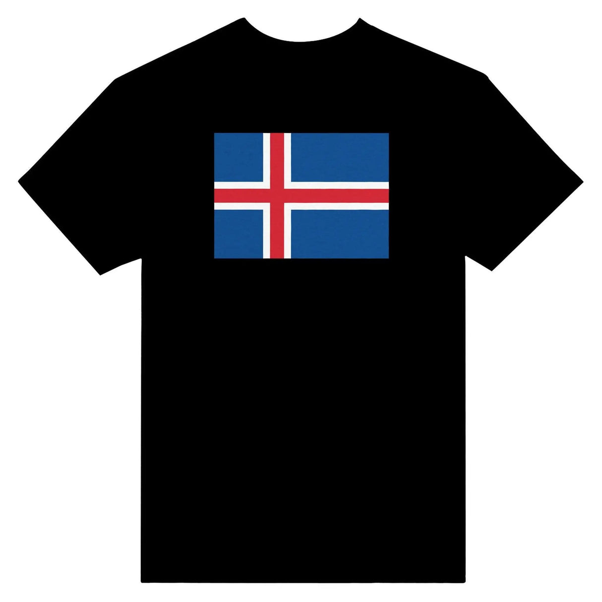 T-shirt drapeau islande coton mélangé brodé élégant