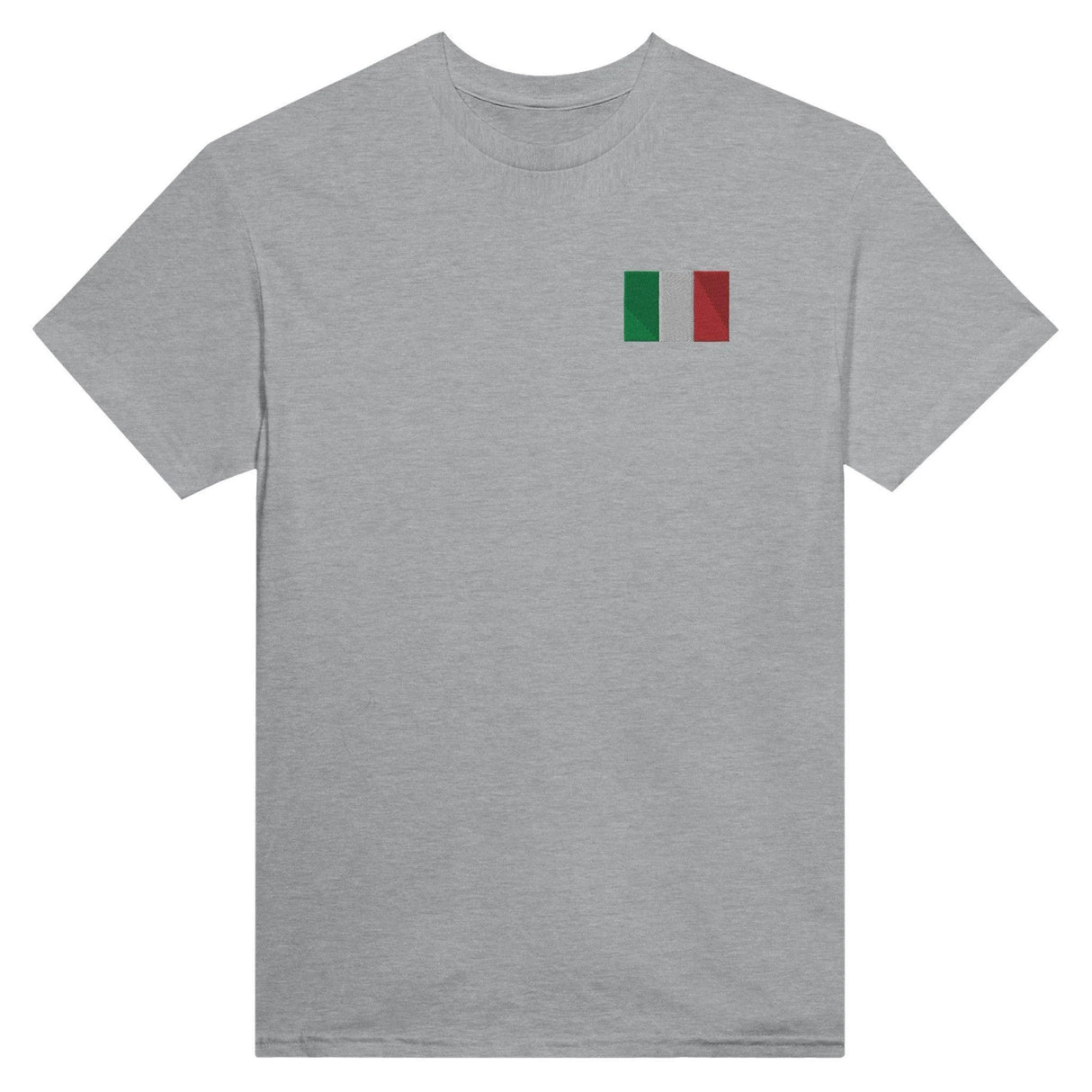 T-shirt drapeau italie broderie couleur en coton épais