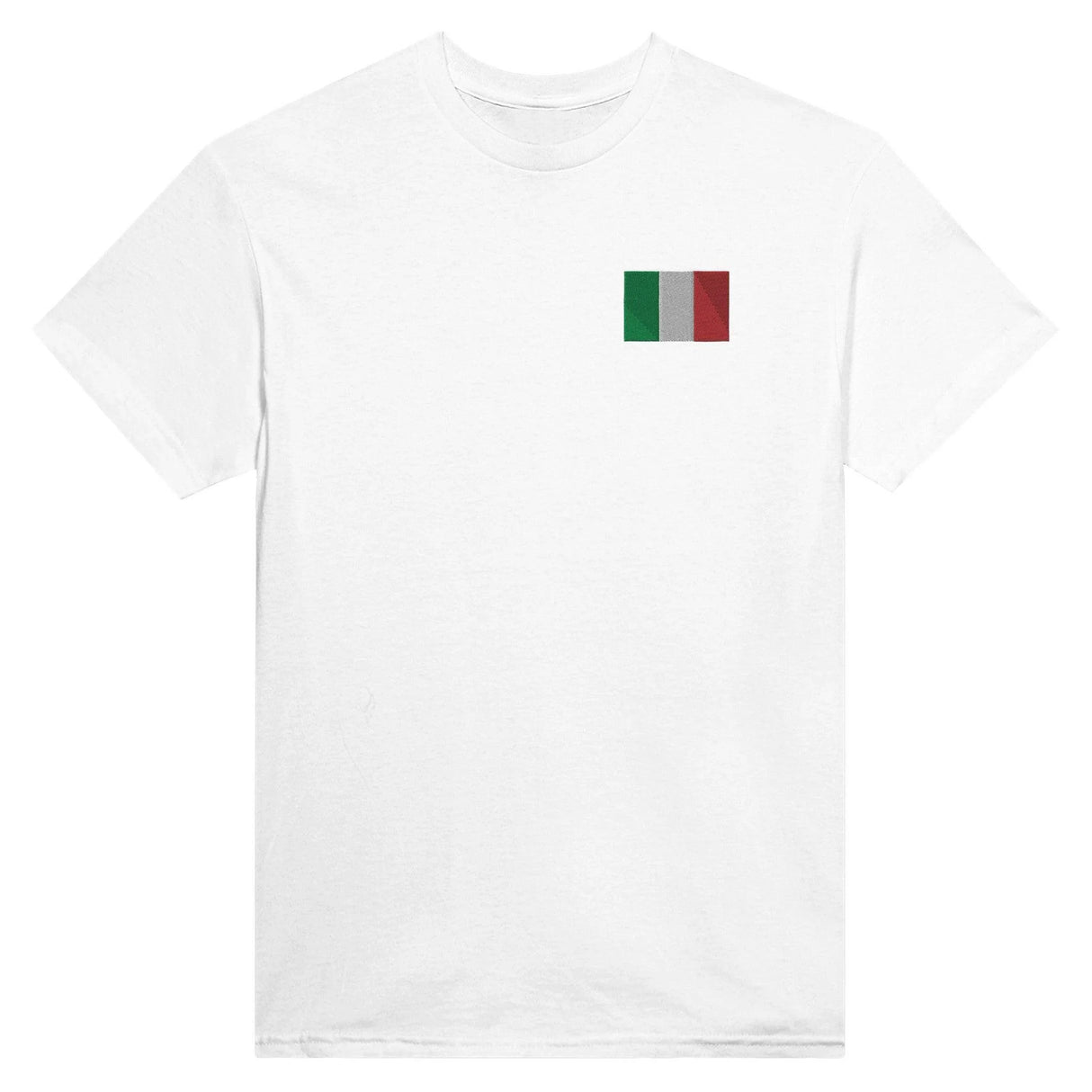 T-shirt drapeau italie broderie couleur en coton épais