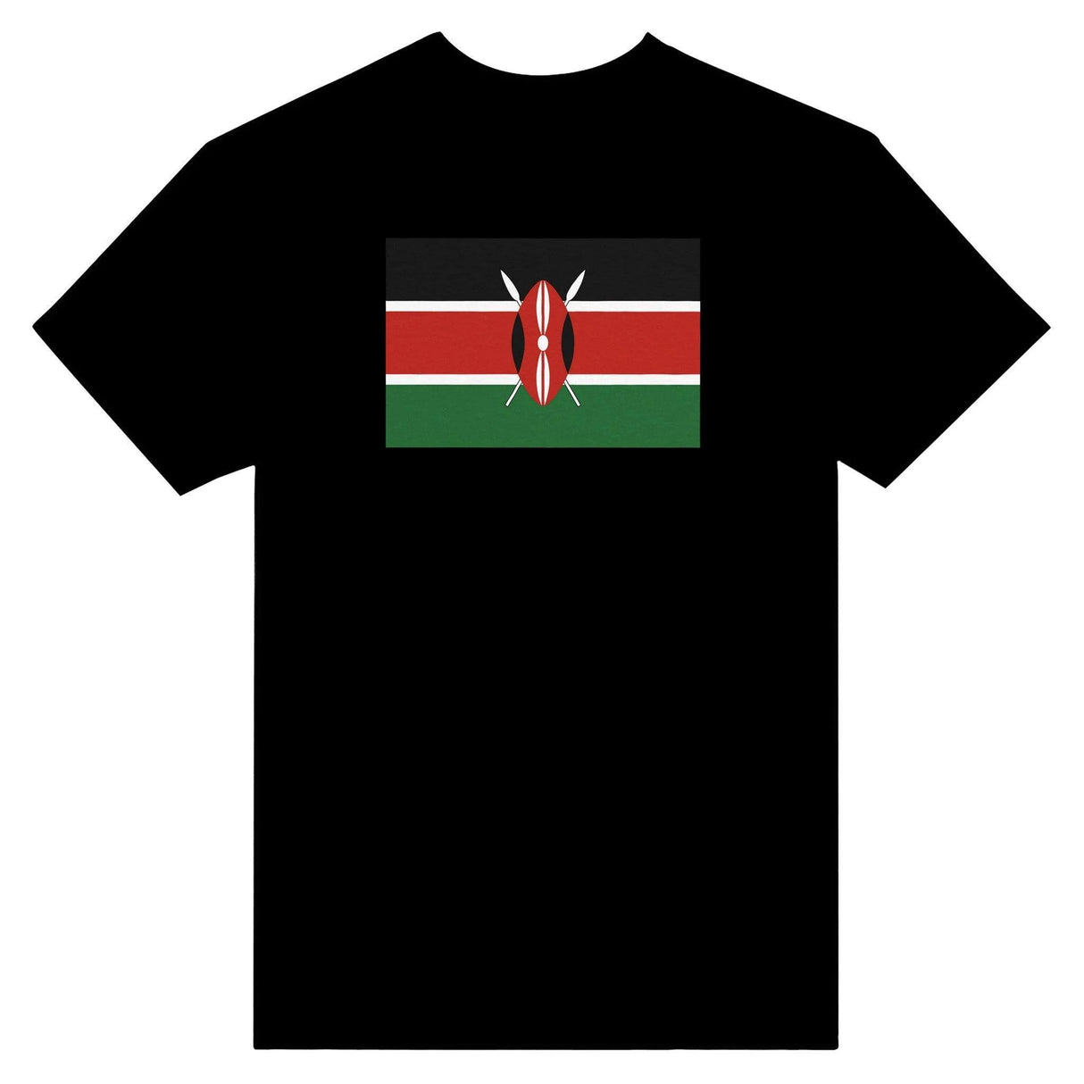 T-shirt drapeau kenya brodé en coton épais mélangé