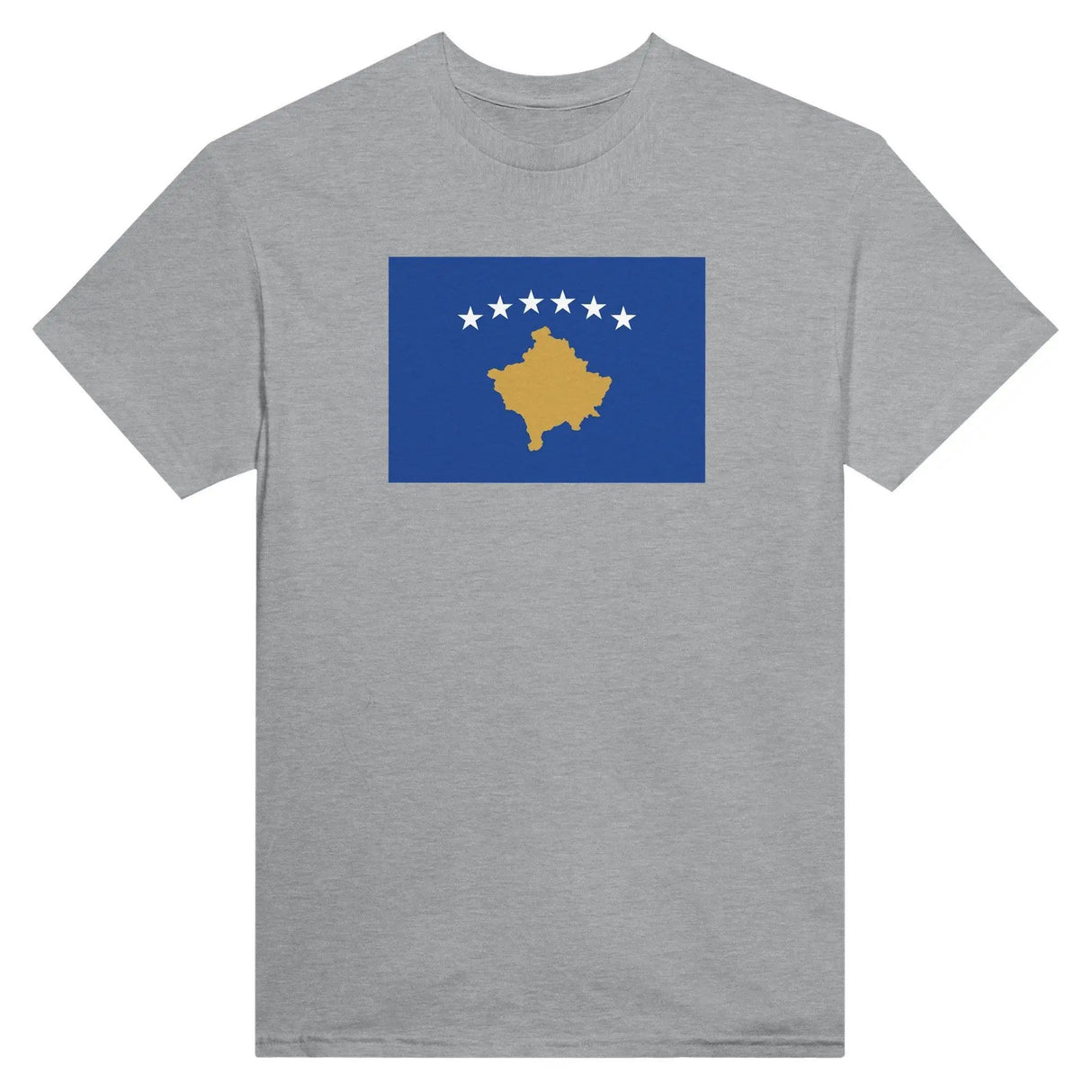 T-shirt drapeau kosovo brodé en coton mélangé confortable